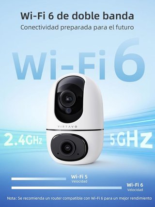 VIRTAVO XD1‑PRO cámara doble 360 WiFi6 1080P