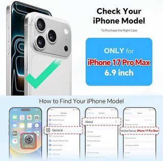 TUCCH Funda iPhone 17 Pro MAX 6,9'' 5G 2025 Negro