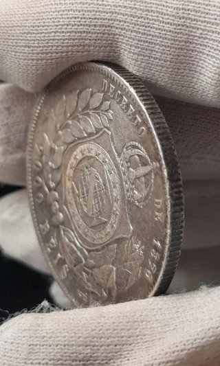 2000 reis, Brasil 1889, moneta in argento / Pedro II