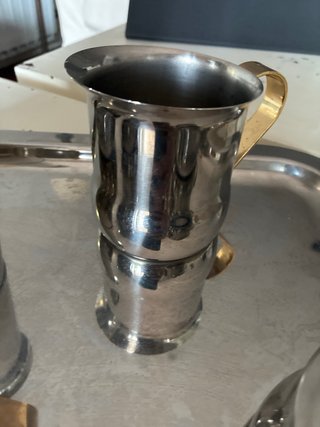 Juego de café de acero inoxidable dorado/plateado