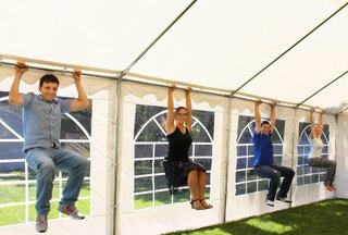 Carpa Fiesta 6x12m Verde y Blanca