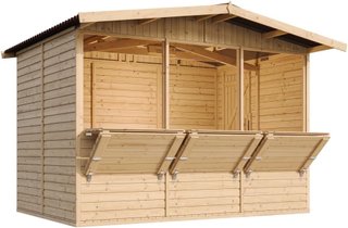 Caseta de Madera con Mostrador y Piso
