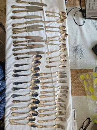 Set di posate da 12 placate argento 800