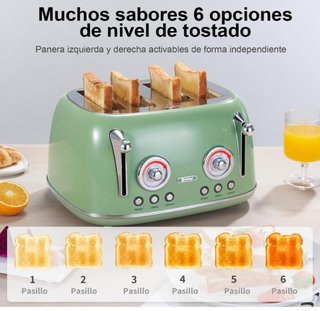 Tostadora Wiltal Retro 4 Rebanadas