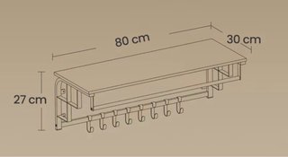 Perchero de pared con estante