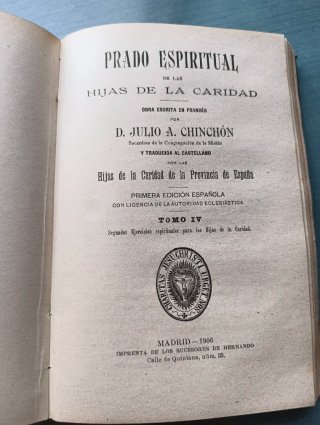 Libro antiguo 1906. Prado Espiritual. III y IV