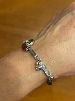 Pulsera Swarovski Negra y Plateada