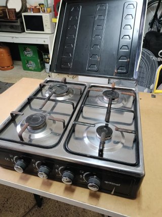 Cocina 4 fuegos acero inoxidable