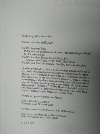 DUMA KEY Stephen King PRIMERA EDICION