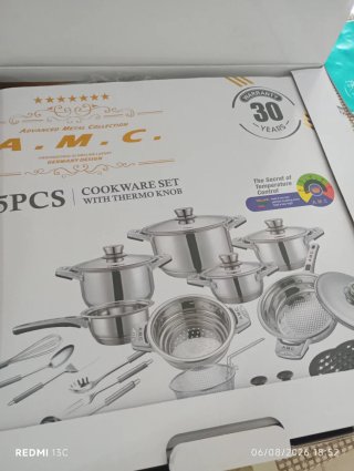 Batteria pentole AMC 25 pezzi Acciaio Inox