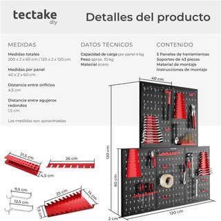 Organizador de Herramientas Panel Negro