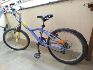 Bicicleta infantil 20 azul y amarilla