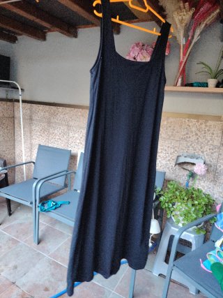 Vestido negro de algodón