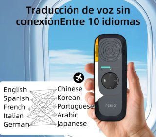 Dispositivo di traduzione linguistica bidirezionale portatile PEIKO con cuffie