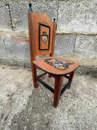 Silla infantil madera vintage osito
