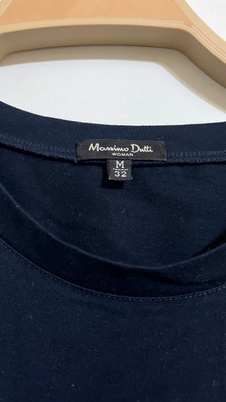 Camiseta Massimo Dutti negra bordada Talla M