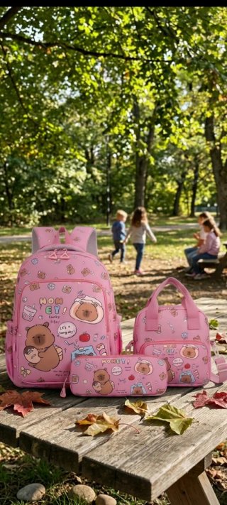Conjunto Mochila Escolar Infantil 3 Piezas
