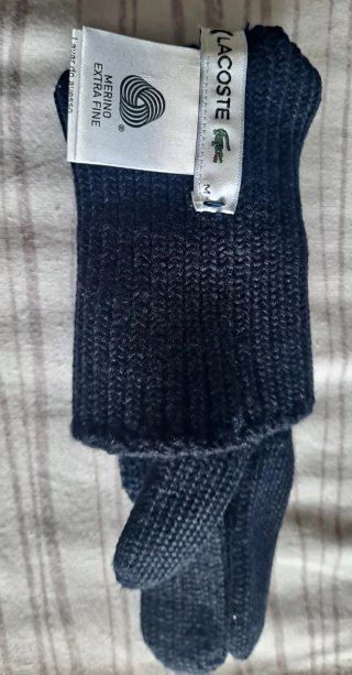 Gorro y Guantes Lacoste Azul