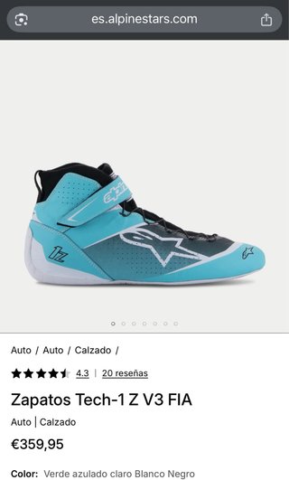 Botas Alpinestars Tech-1 Z V3 SHO FIA Talla 7