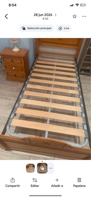 Cama individual 90 madera de pin + Mesita de noche