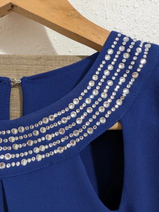 Conjunto de blusa y pantalón azul