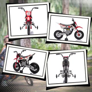 Moto Eléctrica de 12V para Niños de 3-6 Años con 2 Motores y Acelerador Manual, Mini Moto Cross para Niños con Suspensión, Ruedas Removibles, Indicador de Carga, Sonidos, 2.4-5Km/H, Rojo