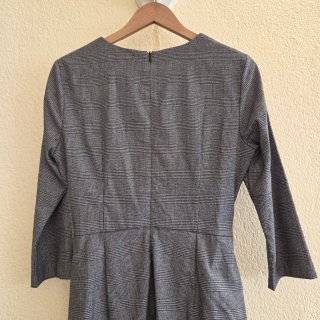 Vestido Zara cuadros gris talla L