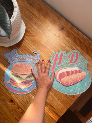 Chapa Decorativa Hot Dogs y Cheeseburger