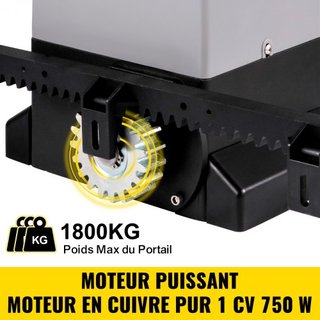 Apertura de Puerta Corredera, 1800 KG 7 m, Puerta Corredera Automática con 4 Controladores Remotos y Control por APP, Motor de Puerta Corredera Eléctrico para Entrada, Kit Completo de Hardware de ...