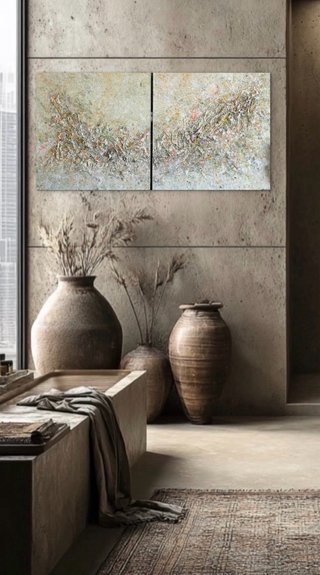 Cuadros decorativos texturizados. Díptico