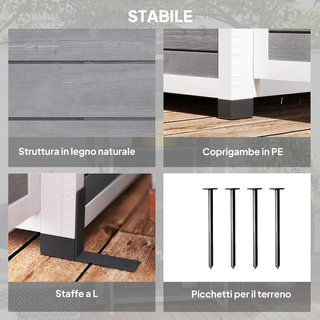 Cobertizo para Herramientas de Jardín de Madera de Abeto con 2 Ventanas y Estantes Ajustables, Caseta de Herramientas de Jardín Bloqueable, Techo Inclinado para Patio Terraza, 91X69X192Cm, Gris Claro