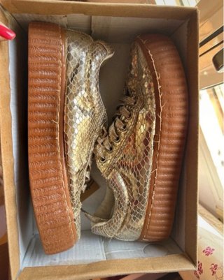 Zapatillas doradas plataforma doble suela