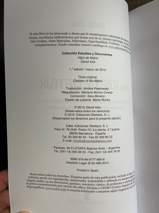 Libro Hijos de Matrix de David Icke