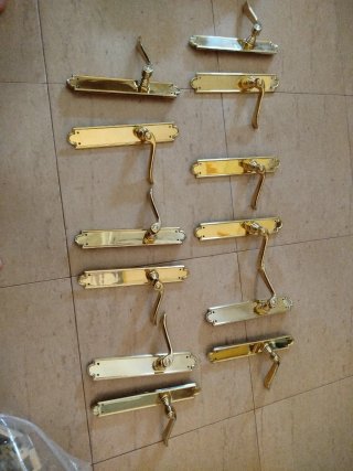 12 Picaportes puerta 5 juegos completos  2 sueltos