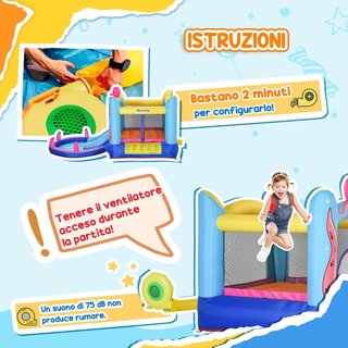 Castillo Inflable Gigante y Rebotante para Niños de 3-8 Años con Tobogán, Piscina y Inflador 3.6X1.75X1.8M