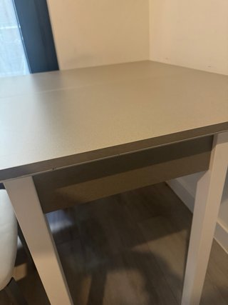 Mesa cocina extensible 90x45 a 90x90 + 2 sillas