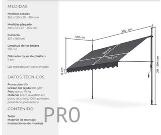 Toldo plegable para balcón