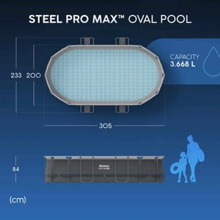Bestway Piscina Desmontable Oval 305 x200x84