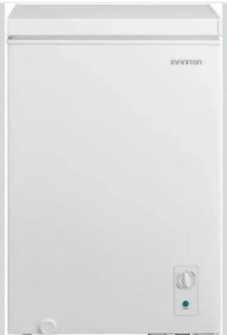 Frigorífico gris y arcón congelador blanco