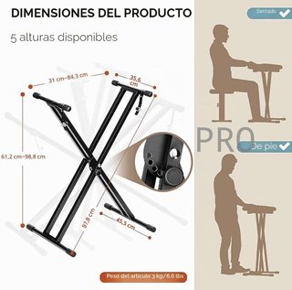 Soporte de teclado doble