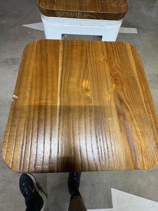 2 Taburetes Altos Metal Blanco y Madera