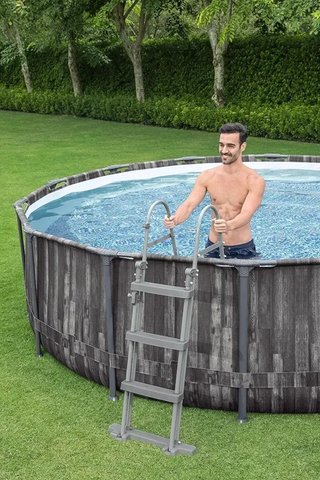 Bestway piscina 366x100 cm efecto madera