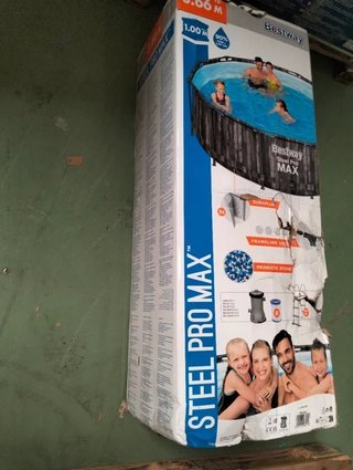 Bestway piscina 366x100 cm efecto madera