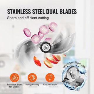 Cortadora Manual de Verduras y Frutas, Máquina de Cortar Comercial Ajustable de Grosor 0-0.5"/0-12mm, Máquina de Cortar Alimentos de Acero Inoxidable con 2 Cuchillas de Repuesto, para Patata, Pepi...