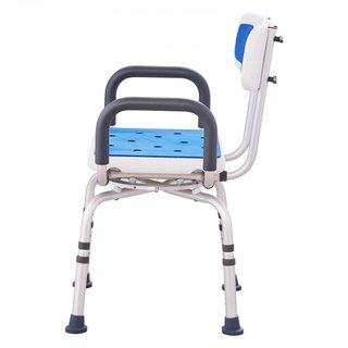 Silla de Ducha Giratoria 360 Grados, Asiento de Ducha Ajustable con Reposabrazos y Respaldo para Ducha o Bañera, Silla de Bañera Rotativa Antideslizante para Ancianos, Discapacitados o Lesionados,...