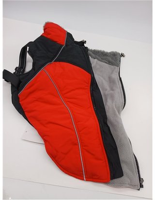 Chaqueta de Invierno para Perros con Arnés talla L - Abrigo con Forro Polar - Cremallera Trasera y Protección