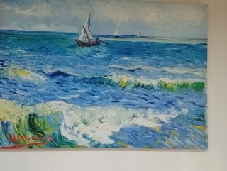 Cuadro Mar con Velero Estilo Van Gogh