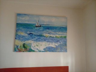 Cuadro Mar con Velero Estilo Van Gogh