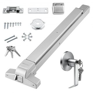 Barras de Empuje para Puertas, Barras de Pánico de Acero Inoxidable para Puertas de Salida, con Palanca Exterior y 3 Llaves, Dispositivo de Salida de Emergencia para Puertas de Metal y Madera, par...
