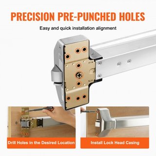 Barras de Empuje para Puertas, Barras de Pánico de Acero Inoxidable para Puertas de Salida, con Palanca Exterior y 3 Llaves, Dispositivo de Salida de Emergencia para Puertas de Metal y Madera, par...